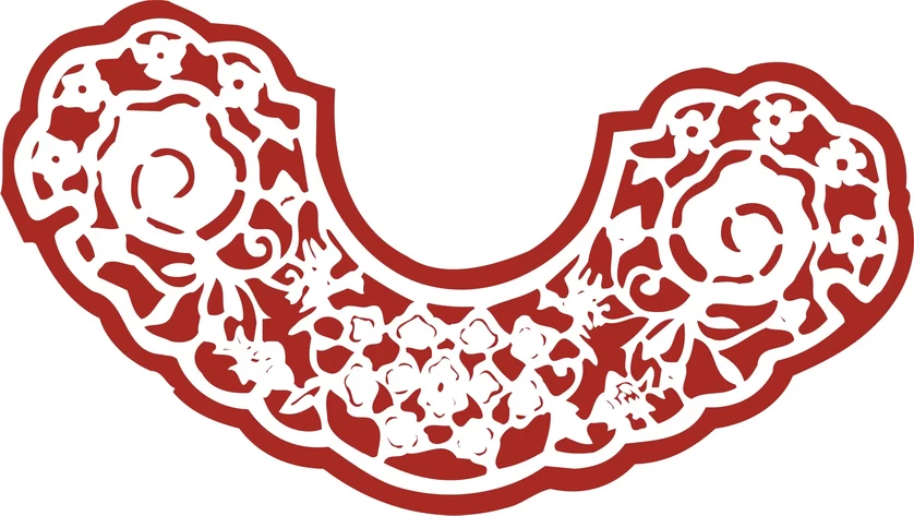 中国风中式传统喜庆民俗人物动物窗花剪纸插画边框AI矢量PNG素材【868】